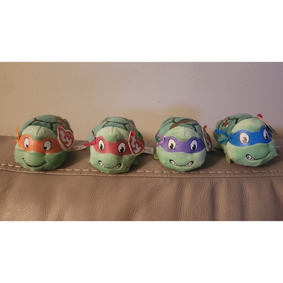 Ty Other - TMNT Set of 4 Teeny Ty Beanie Babies 2016 Plush Ninja‎ Turtles W/ Tags Like New